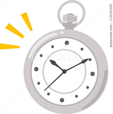 Simple silver pocket watch - Stock Illustration [114342385] - PIXTA