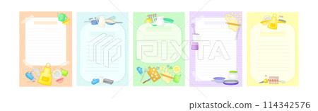 Recipe Card Form for Writing as Cookbook Sheet Vector Set 114342576
