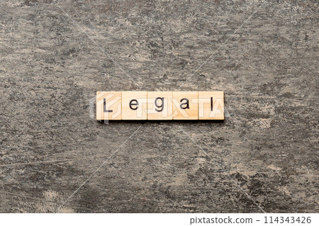 legal word written on wood block. legal text on table, concept legal word written on wood block. legal text on table, concept 114343426