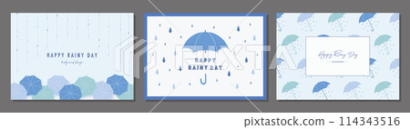 Rainy season umbrella RAINY DAY material set frame background vector illustration simple Rainy season umbrella RAINY DAY material set frame background vector illustration simple 114343516