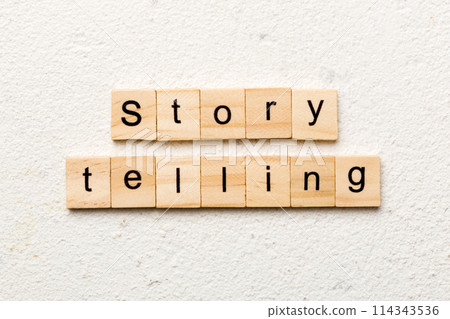 Term Story Telling word made with wooden blocks concept Term Story Telling word made with wooden blocks concept 114343536