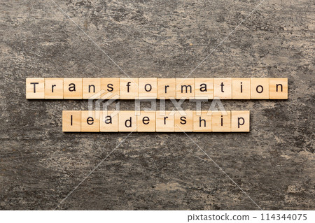 transformation leadership word written on wood block. transformation leadership text on cement table for your desing, concept transformation leadership word written on wood block. transformation leadership text on cement table for your desing, concept 114344075