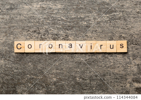 coronavirus word written on wood block. coronavirus text on table, concept 114344084