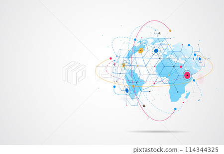 Global network connection. World map point and line composition concept of global business. Vector Illustration Global network connection. World map point and line composition concept of global business. Vector Illustration 114344325