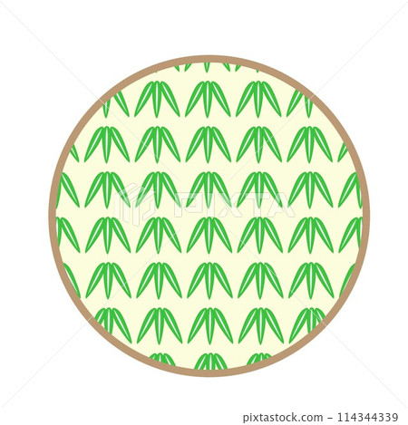 竹葉圖案的圓形圖案插圖 114344339