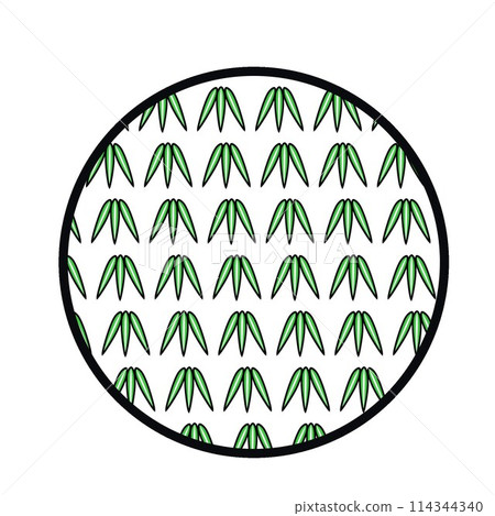 竹葉圖案的圓形圖案插圖 114344340