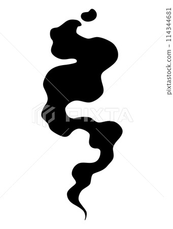 Smoke cloud black icon silhouette. Vector special effect of puff or steam cloud. Fire blast, smog or fume. Dust or vapor template isolated on white. Cartoon design element of comic book 114344681