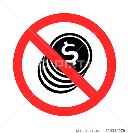 no money currency pay sign symbol icon 114344976