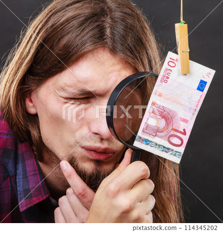 Man verify money cash Man verify money cash 114345202
