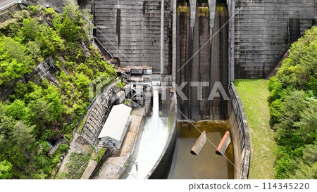 Hiroshima Prefecture Sera District [Mikawa Dam] Drone aerial photography_MKD_No11 114345220