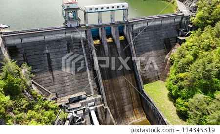 Hiroshima Prefecture Sera District [Mikawa Dam] Drone aerial photography_MKD_No35 114345319