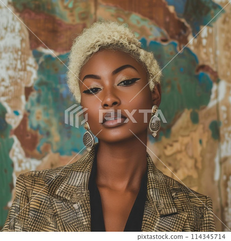 Elegant African Woman in Stylish Suit Elegant African Woman in Stylish Suit 114345714