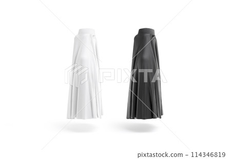 Blank black and white muslim female burqa mockup, profile view Blank black and white muslim female burqa mockup, profile view 114346819