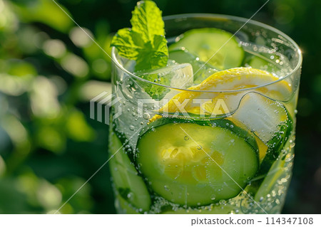 Refreshing Cucumber Lemon Mint Water 114347108