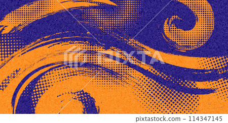 Abstract Sports Background with Blue and Orange Brush Texture and Halftone Effect. Retro Grunge Background for Banner or Poster Design Abstract Sports Background with Blue and Orange Brush Texture and Halftone Effect. Retro Grunge Background for Banner or Poster Design 114347145