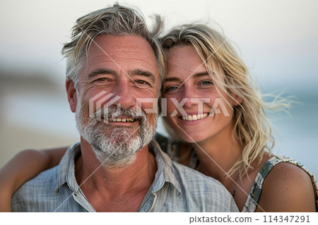 Smiling Couple by the Beach 114347291
