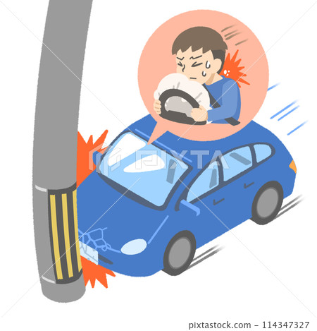 汽車撞上電線桿 114347327