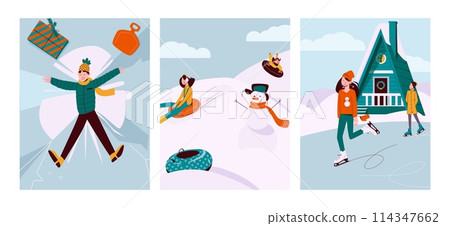 Winter compositions in flat design Winter compositions in flat design 114347662