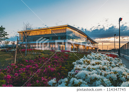 Kanazawa Port Cruise Terminal at dusk 114347745