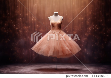 Pink tulle ballet dress background with copy space 114348698