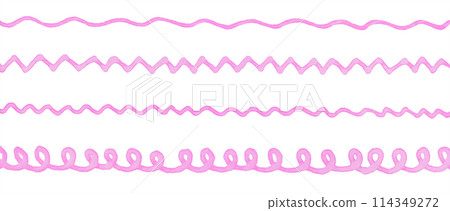 Rough, not straight, hand-drawn lines - Pink 114349272