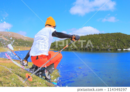 Spring skiing Spring skiing 114349297