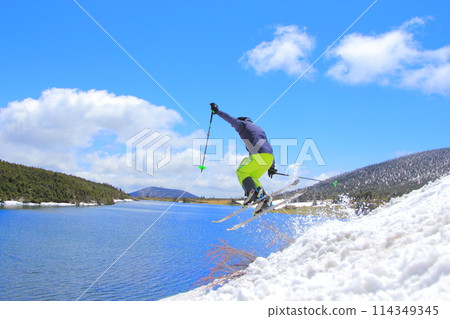 Spring skiing Spring skiing 114349345