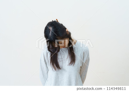 Young woman doing light exercise 114349811