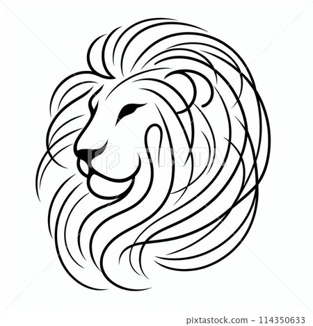 Black lion face Black lion face 114350633