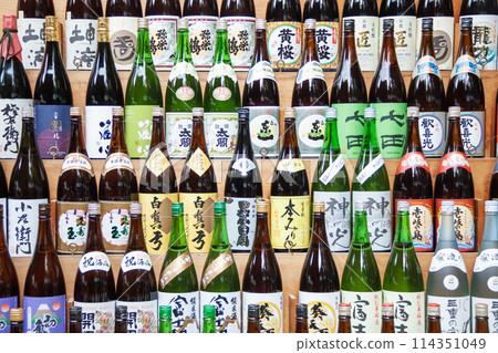Sake lined up Sake lined up 114351049