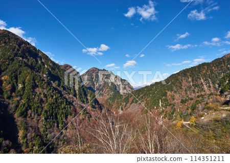 Kurobe Botani seen from Kurobe Dam in Toyama Prefecture Kurobe Botani seen from Kurobe Dam in Toyama Prefecture 114351211