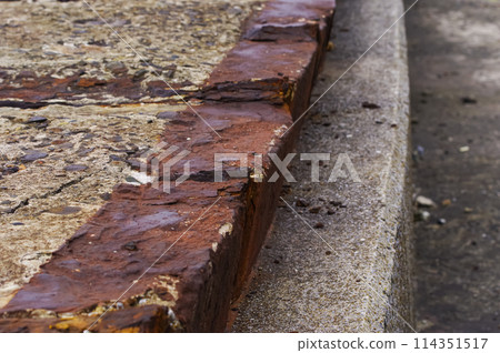The hull of the warship breakwater in Kitakyushu City The hull of the warship breakwater in Kitakyushu City 114351517