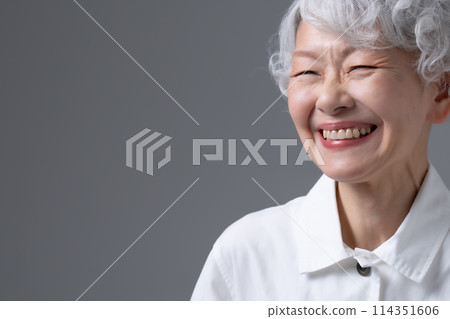 Gray-haired woman portrait 114351606
