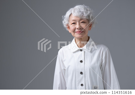 Gray-haired woman portrait 114351616