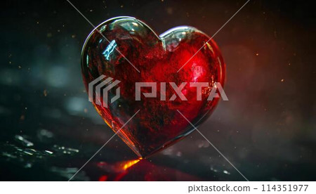 Stylized 3D red heart design 114351977