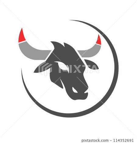 Bull icon logo design 114352691