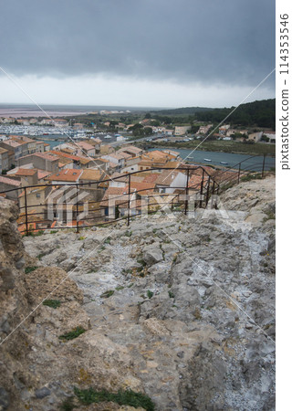 top view of the old village of Gruissan in the south of France 114353546