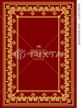Gold ornament on dark background. Can be used as invitation card. Book cover. Vector illustration Gold ornament on dark background. Can be used as invitation card. Book cover. Vector illustration 114353670