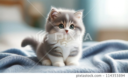 Munchkin cat wants attention 114353894