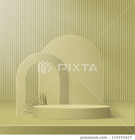 3d yellow color podium and minimal yellow wall scene Vector 3d yellow color podium and minimal yellow wall scene Vector 114355427