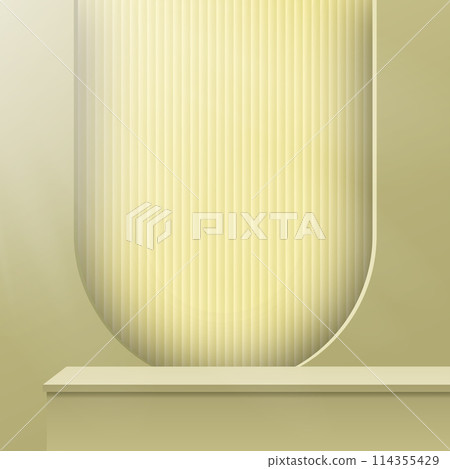 3d yellow color podium and minimal yellow wall scene Vector 3d yellow color podium and minimal yellow wall scene Vector 114355429