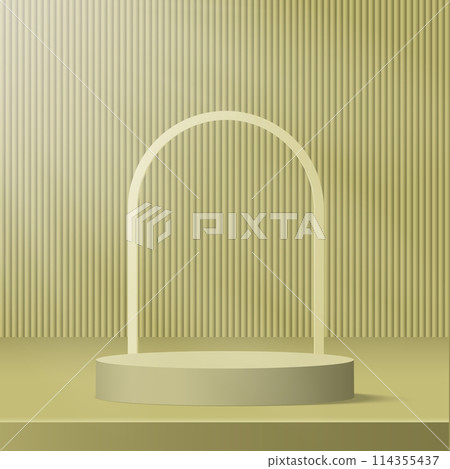 3d yellow color podium and minimal yellow wall scene Vector 3d yellow color podium and minimal yellow wall scene Vector 114355437