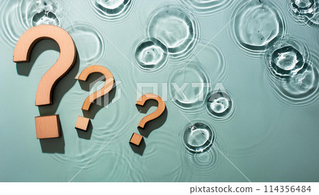 Beautiful ripples in water and a question mark 114356484