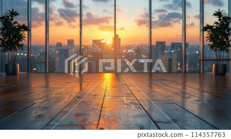 City Skyline Illuminated Through Window at Night City Skyline Illuminated Through Window at Night 114357763