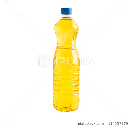 Vegetable oil with olive oil in different bottle for cooking isolated on white background with clipping path. Vegetable oil with olive oil in different bottle for cooking isolated on white background with clipping path. 114357879
