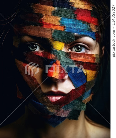 Abstract Human Portrait in Collage 114358027