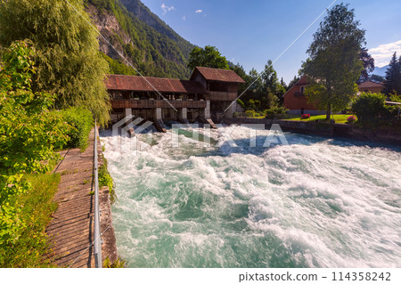 Old weir on Unterseen, Interlaken, Switzerland 114358242
