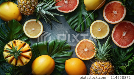 Assorted Fruit on Table 114358871