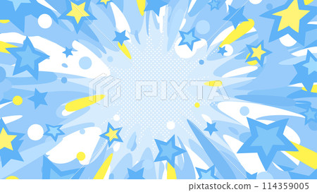 Explosion effect and star background illustration_American comic style_blue_16:9 Explosion effect and star background illustration_American comic style_blue_16:9 114359005