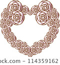 Rose heart wreath, vivid pink 114359162